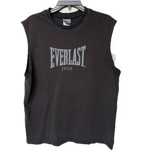 Vtg Everlast Muscle Boxing Sleeveless T-Shirt Workout Tank Top Black Mens M GUC*